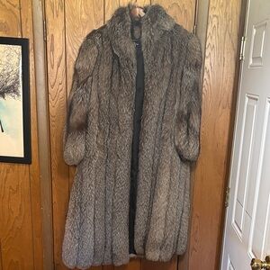 Full-Length Gray/Brown Fur Coat